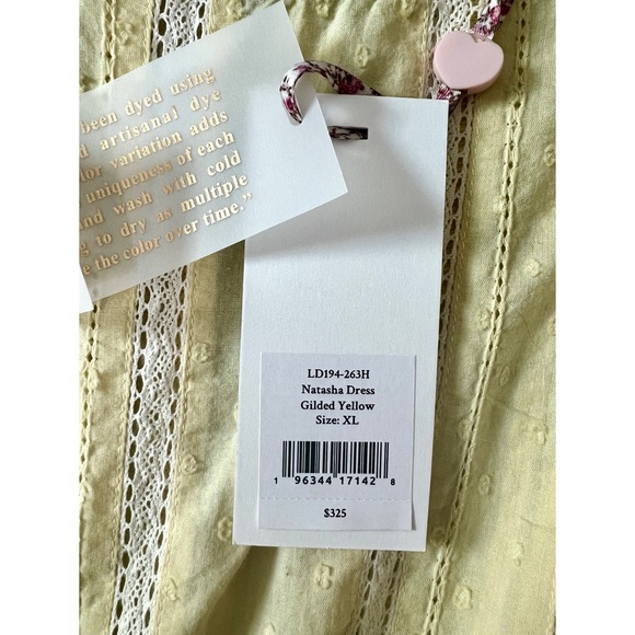 NWT LoveShackFancy Natasha Dress in Gilded Yellow - Picture 6 of 12